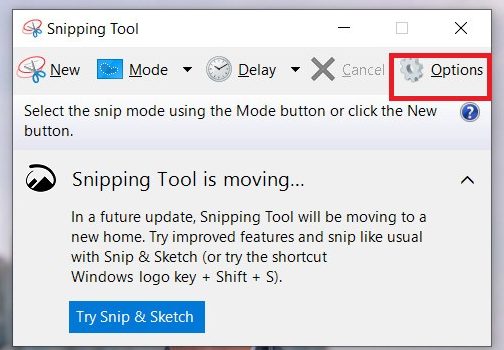 snipping tool win 10