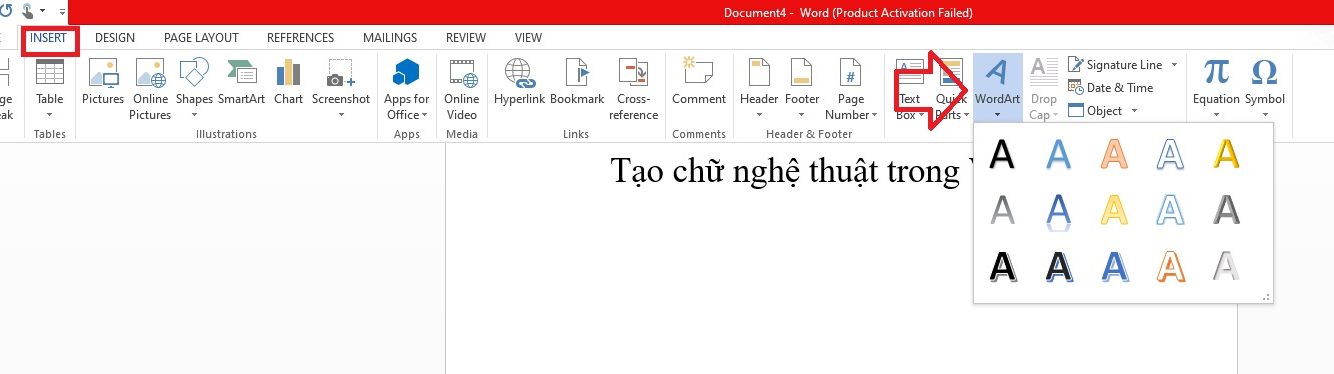 Bạn muốn tạo ra những chữ nghệ thuật cho tài liệu Word của mình? Trong hình ảnh này, chúng tôi sẽ hướng dẫn bạn các bước để tổng hợp các chữ cái và tạo nên những kiểu chữ nghệ thuật độc đáo, chỉ với vài thao tác đơn giản. Nhấp chuột và tạo ra những chữ nghệ thuật của riêng bạn!