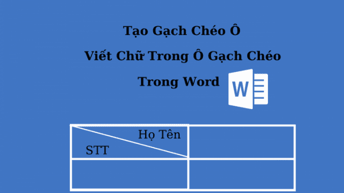 Cách Tạo Gạch Chéo, kẻ đường Viết Chữ Trong nhiều Ô Trong Word ...